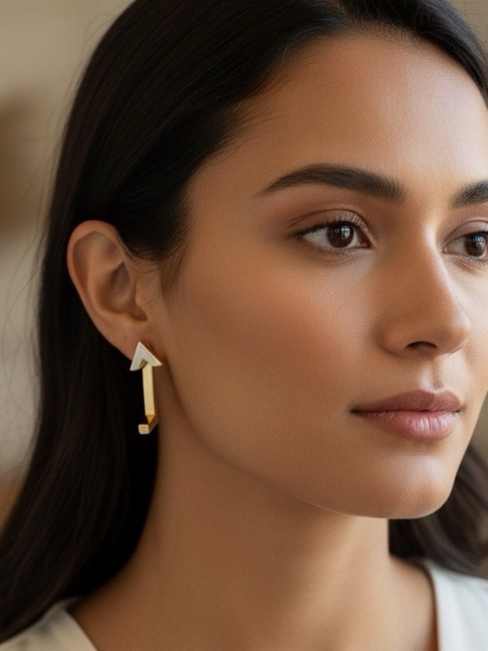 Minimalist Gold Arrow Drop Earrings for Women